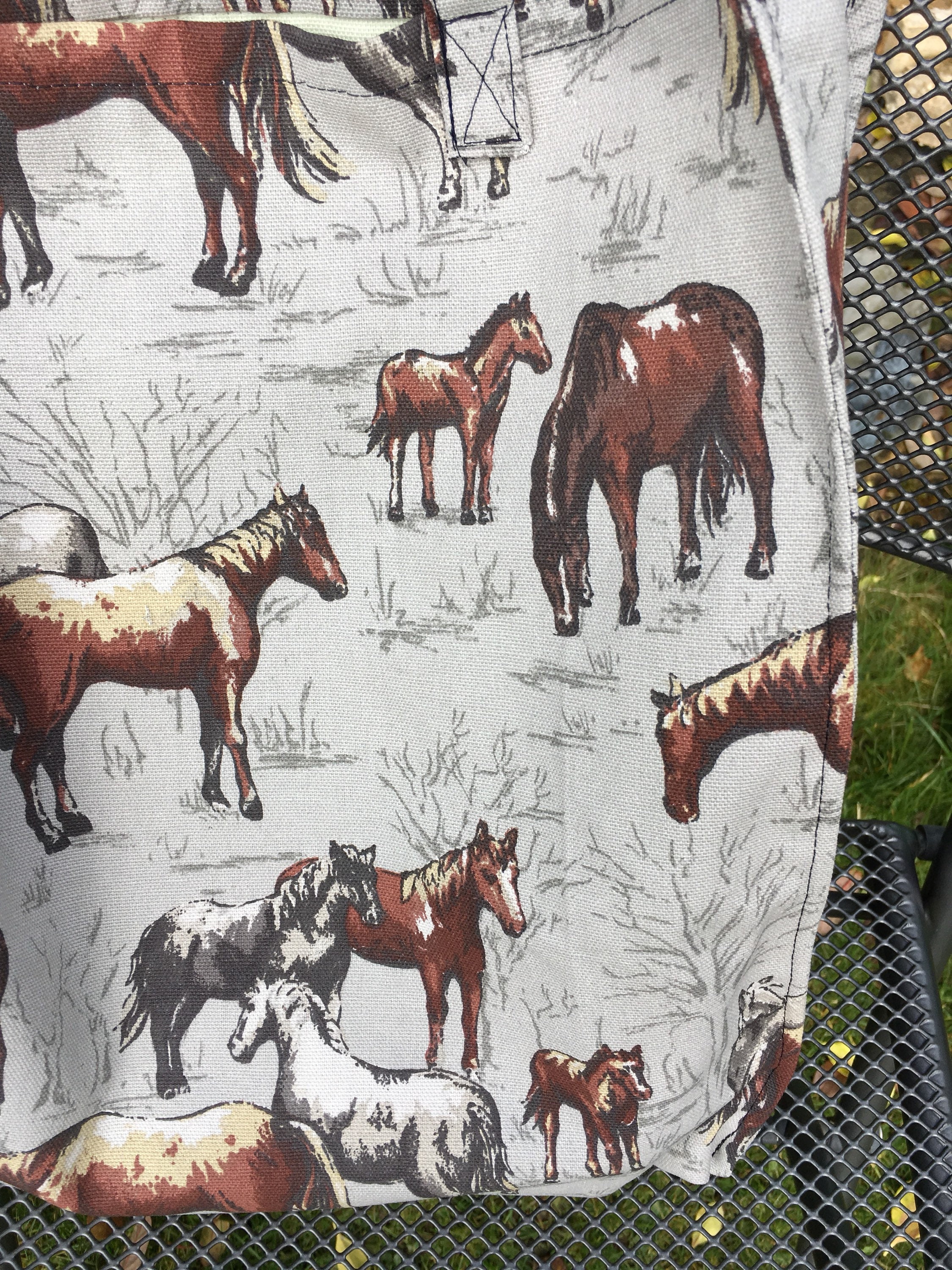 Horse Print, Canvas Tote Bag, Cath Kidston Fabric ' Horses' Etsy