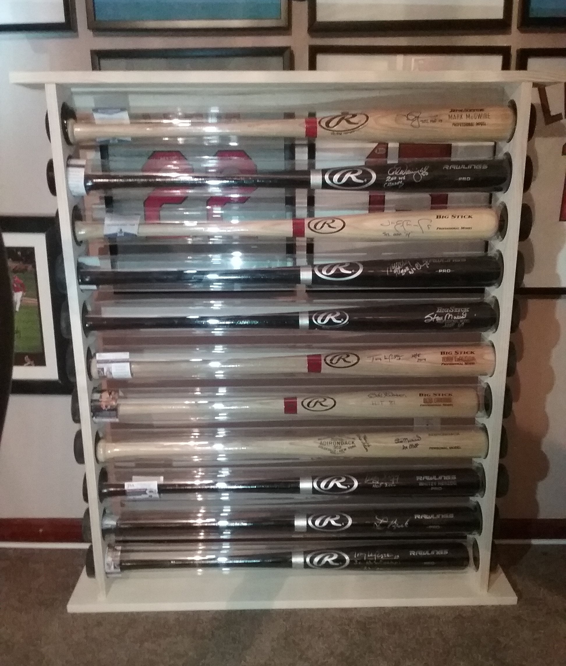 Standing Bat Insert 10 Bat - Wood Free Standing Baseball Bat Display Rack - Etsy