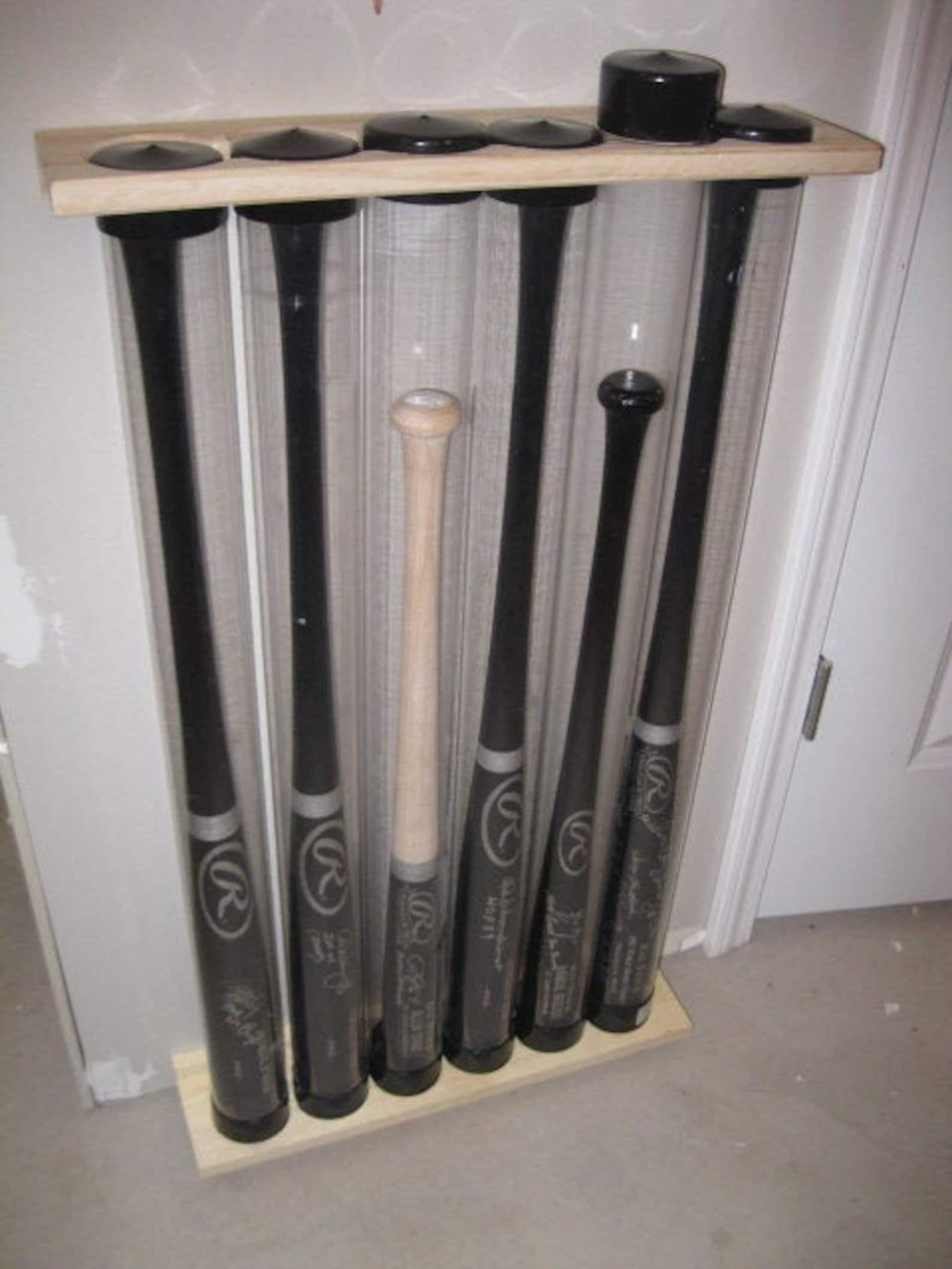 5bat Wood Vertical Baseball Bat Display Rack Premium Pine Etsy