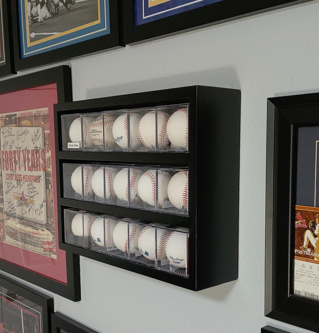 15 Baseball Display Unit - Wall Mounted - Finished Black - Etsy