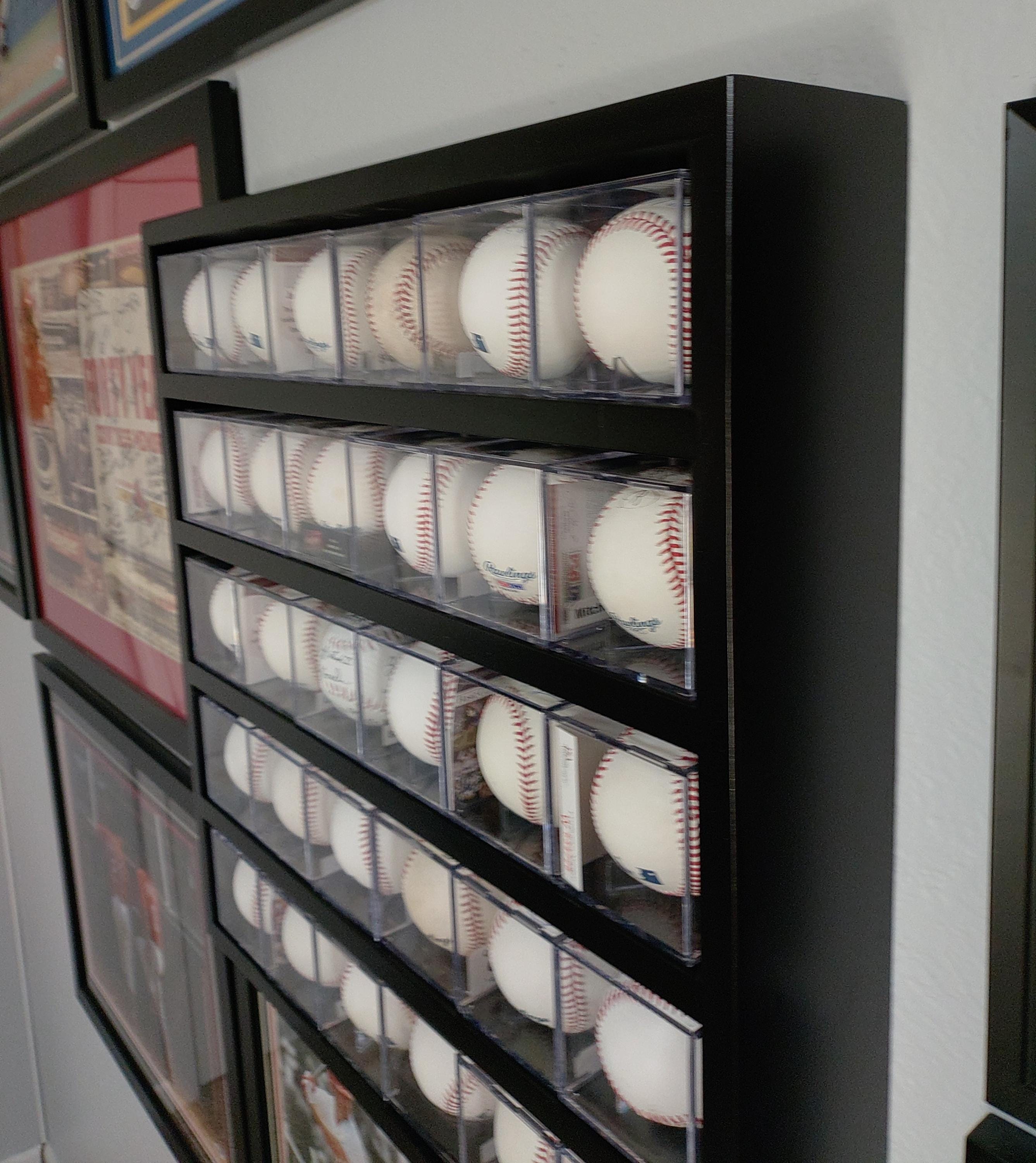 30 Baseball Display Unit - Wall Mounted - Finished Black - Etsy