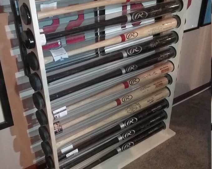 12 Bat - Wood Free Standing Baseball Bat Display Rack