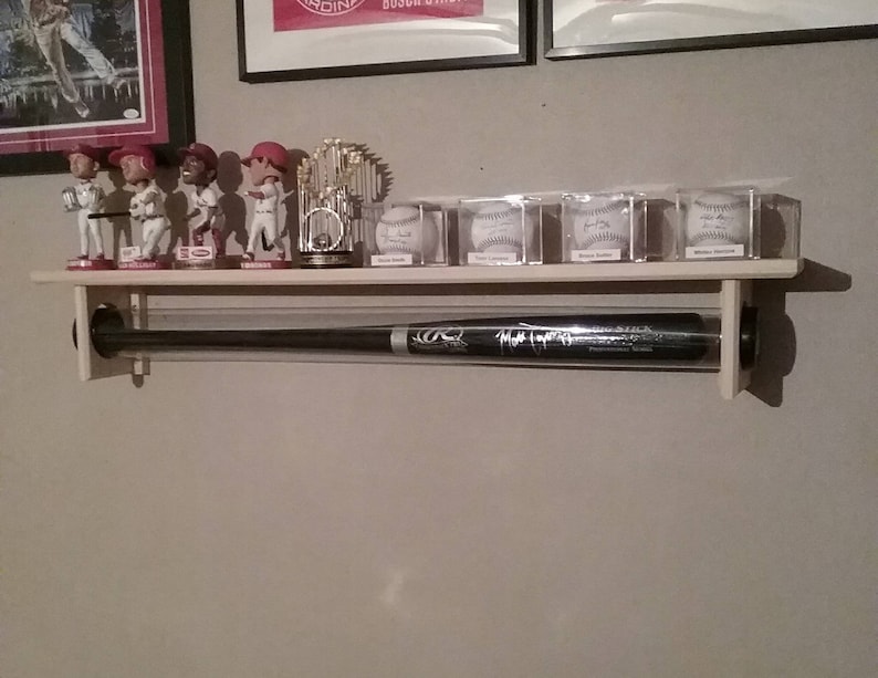 1bat wood w/ Top Shelf Baseball Bat Display Rack Premium Etsy