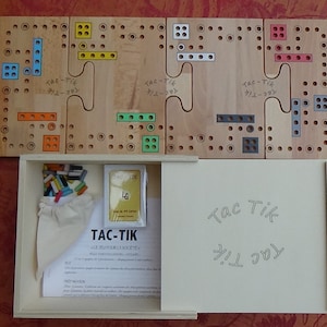 TAC - TIK  dans une boite en bois, jeu de société ,2,4,6 jusqu'à 8 joueurs