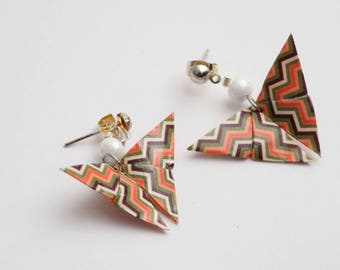 Boucles d'oreilles papillons en papier (origami) pour oreilles percées