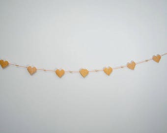 Origami paper Garland-Orange hearts