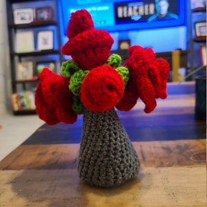 Handmade Crochet Vase with Flowers