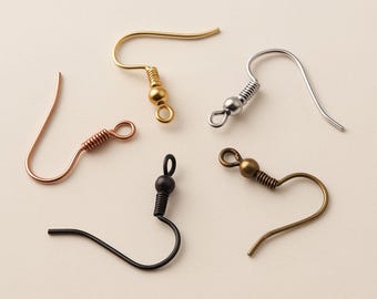 Silver / Gold / Bronze / Black / Copper / Rose Gold earring hooks
