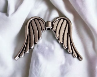 Grandes ailes d'anges argentées x2