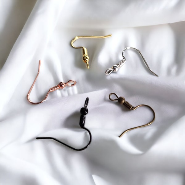 Crochets boucles d'oreilles argentés / Dorés / Bronzes / Noirs / Cuivrés / Rose gold