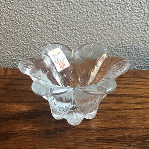 Vintage Holmegaard Floral Glass Bowl Votive Candle Holder - Denmark