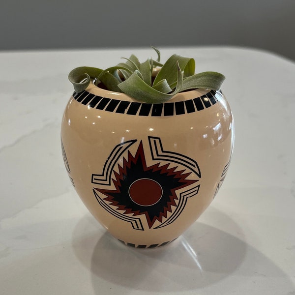 Vintage Sun Pattern Mid Century Modern Succulent Planter/Small Vase/Air Planter Holder - 1970s/Southwest Decor/Boho/Gift For Her