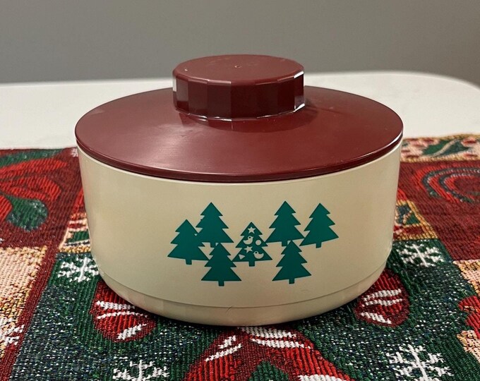 Vintage Tupperware #2062 Christmas Trees Bowl With Lid/seasonal Candy ...