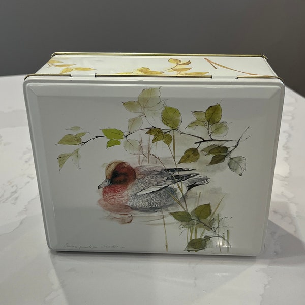 Vintage Duck in Water Hinged Tin/Jewelry Box/Trinket Box - England - Cottage/Cabin Decor/Gift For Her/Boho