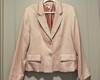 Vintage Pendleton Pink Blazer, Womens Size 16 Pink Blazer Jacket - Office/Country Club/Preppy