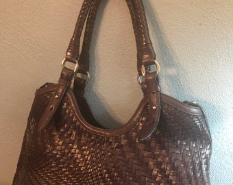 cole haan basket weave handbag