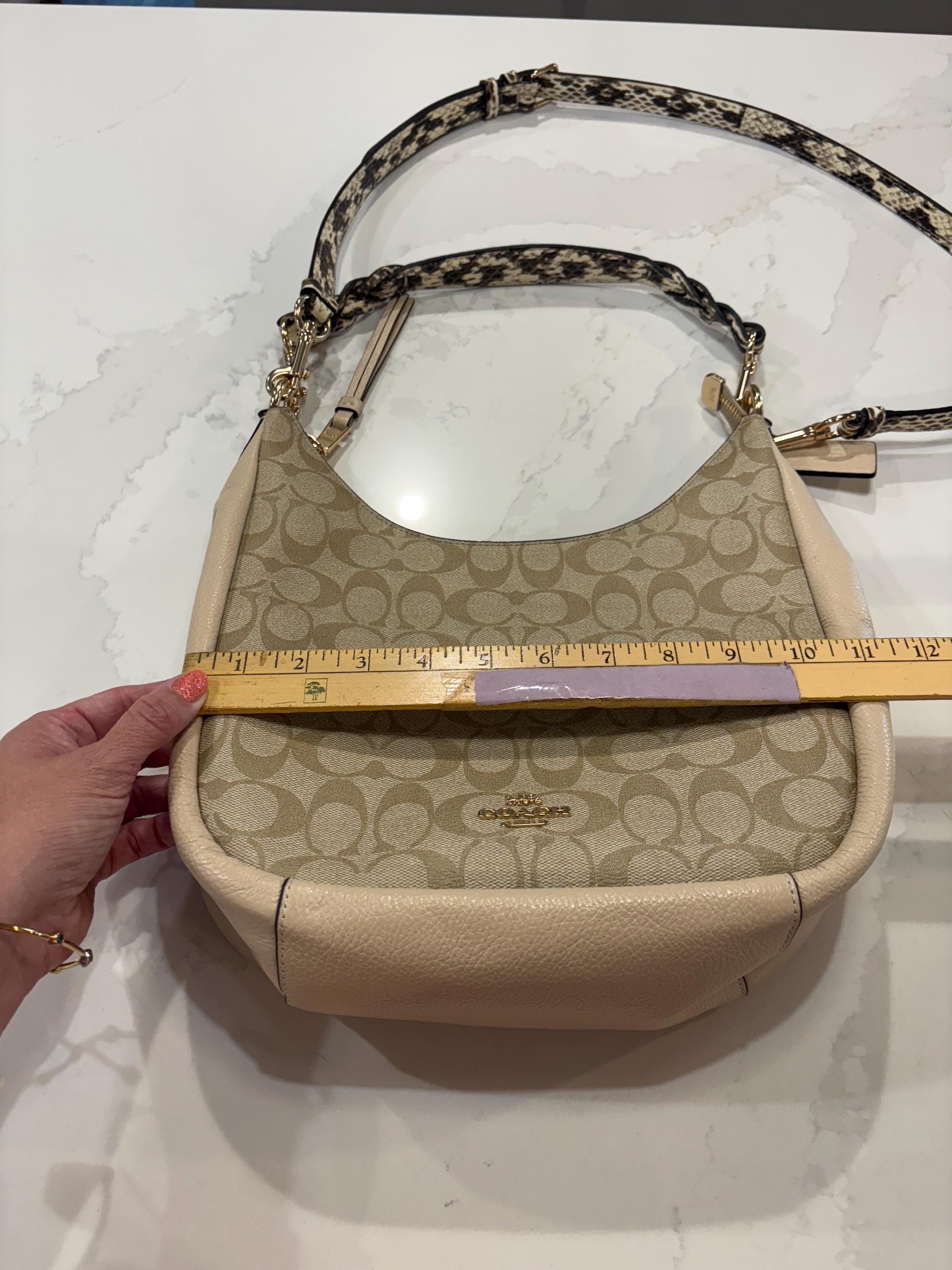 Vintage Coach Jules Hobo: Signature Canvas & Snake Embossed
