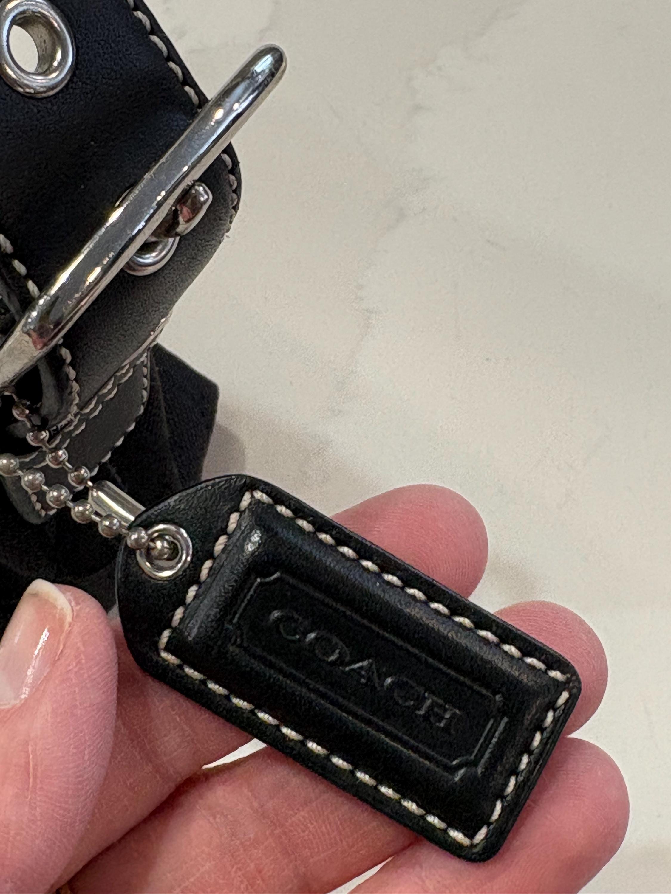 Vintage Coach 6371 Hamptons Signature Baguette Black Shoulder Bag