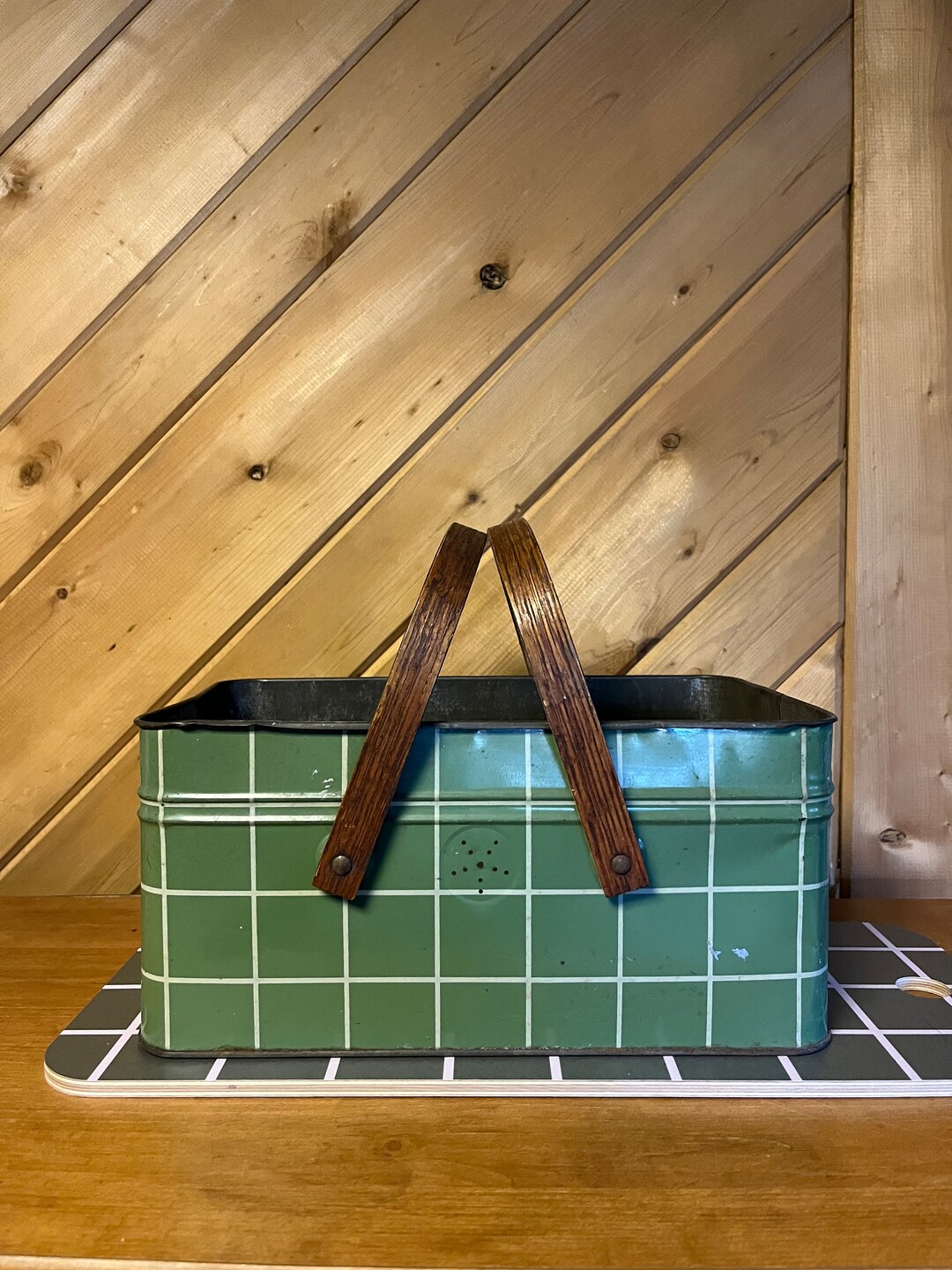 Vintage Salerno Metal Picnic Basket/cookies Crackers Metal Tin Etsy