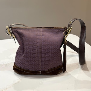 Purple Suede Coach Bag - Etsy