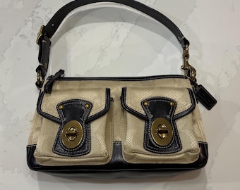 Vintage Coach Signature Legacy 65th Anniversary Turn Lock Tan and