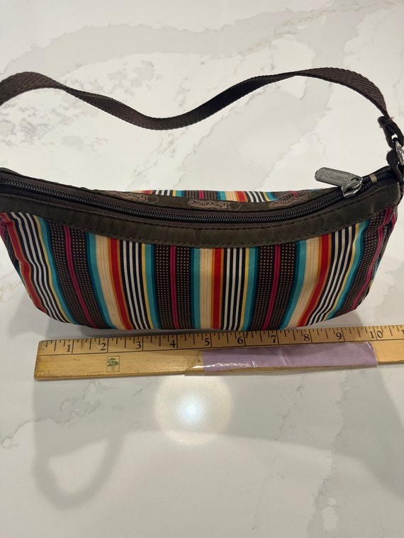 Vintage Lesportsac Striped Sholder Bag Purse - 19… - image 8