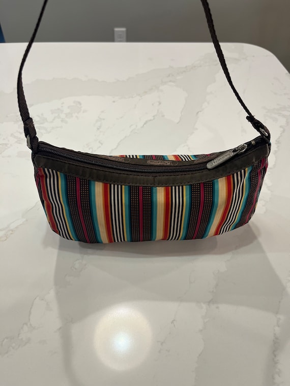 Vintage Lesportsac Striped Sholder Bag Purse - 19… - image 3