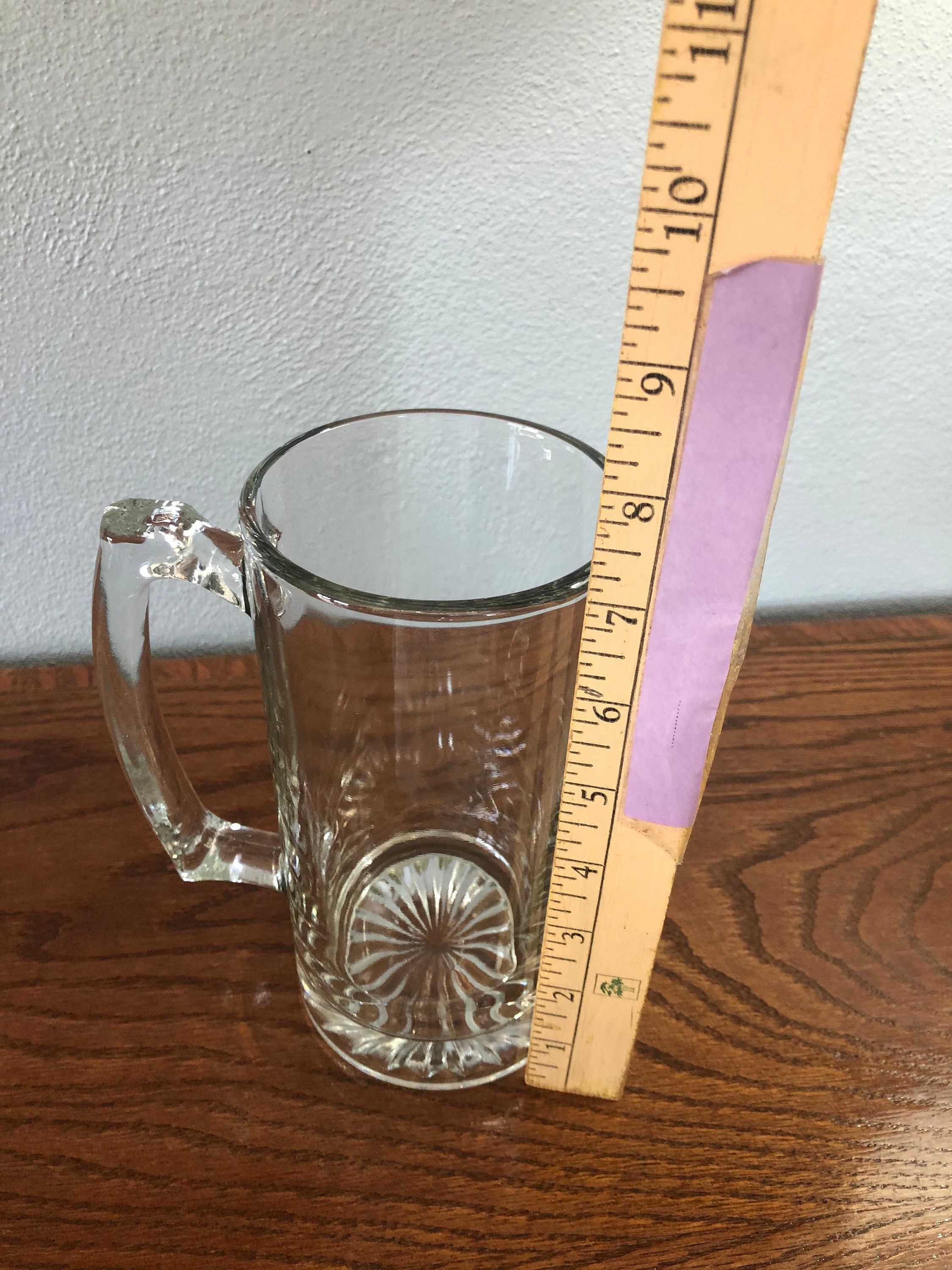 Vintage Beer Mug Large Clear Glass Beer Stein Mug Etsy