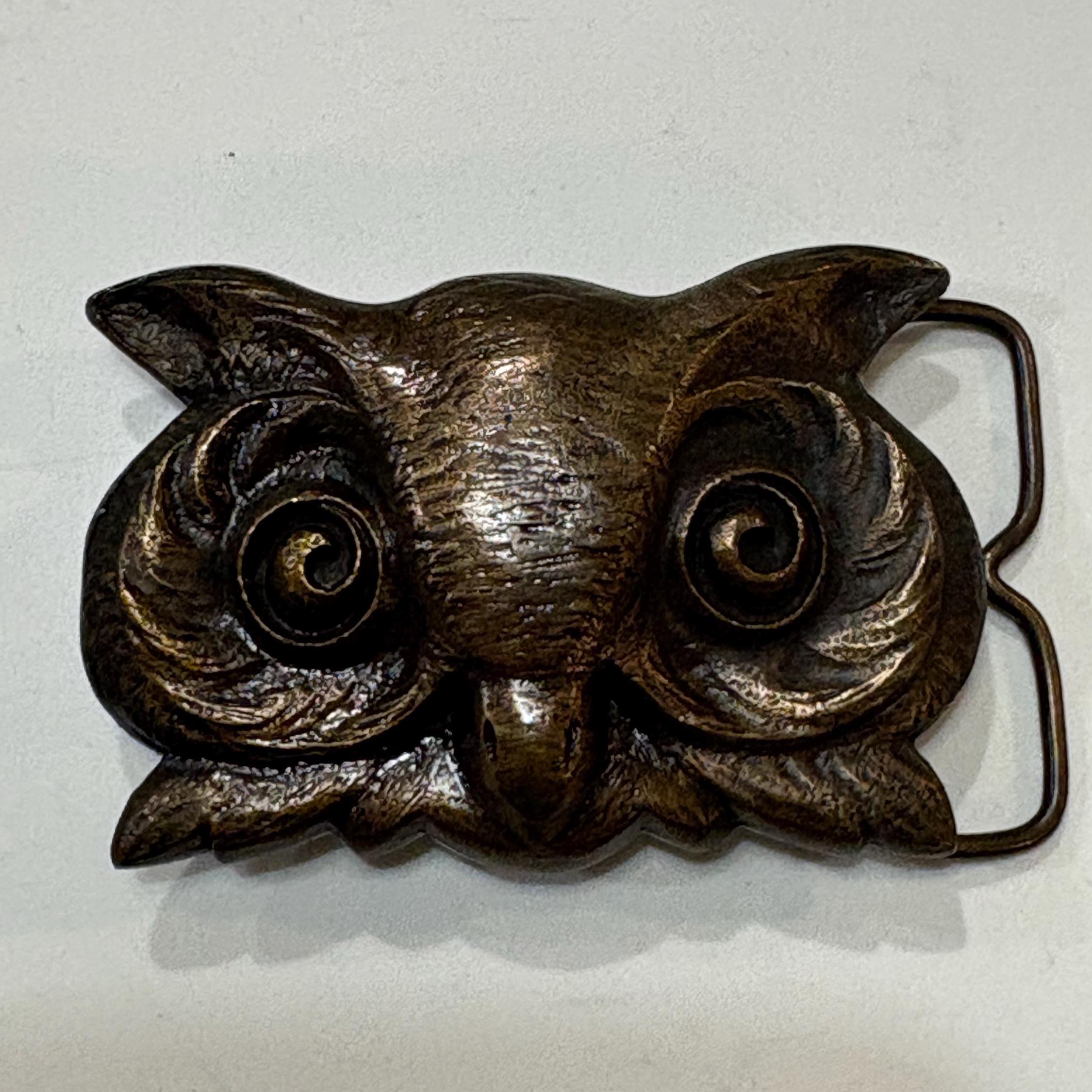 Bronze Owl Belt Buckle  Brass Owl Belt Buckle / 1980s / Owl Belt Buckle - Etsy main image 4