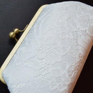 Clutch/Brauttasche in ecru mit Spitze in ivory Bild 9