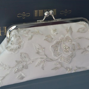 Clutch, Brauttasche IVORY mit Stickerei Bild 2