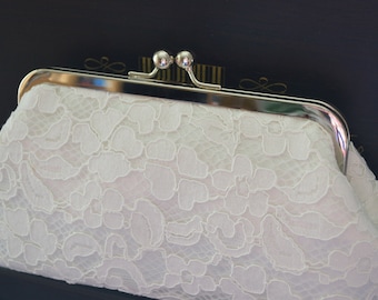 Bridal Clutch Ivory Lace