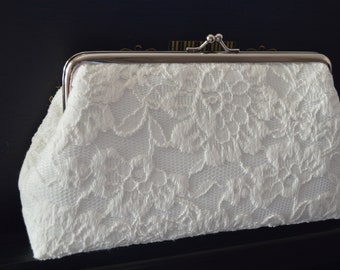 Clutch, Brauttasche IVORY SPITZE