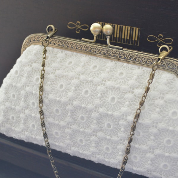 Clutch, Brauttasche IVORY Spitze