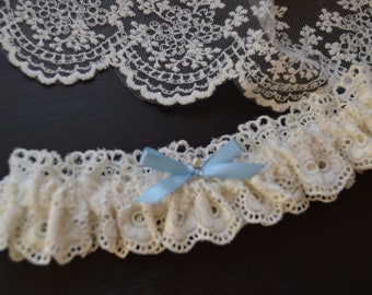 Garter BOHO IVORY embroidery lace