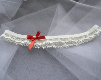 Wedding gentle lace garter WHITE