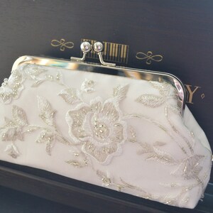 Clutch, Brauttasche IVORY mit Stickerei Bild 4