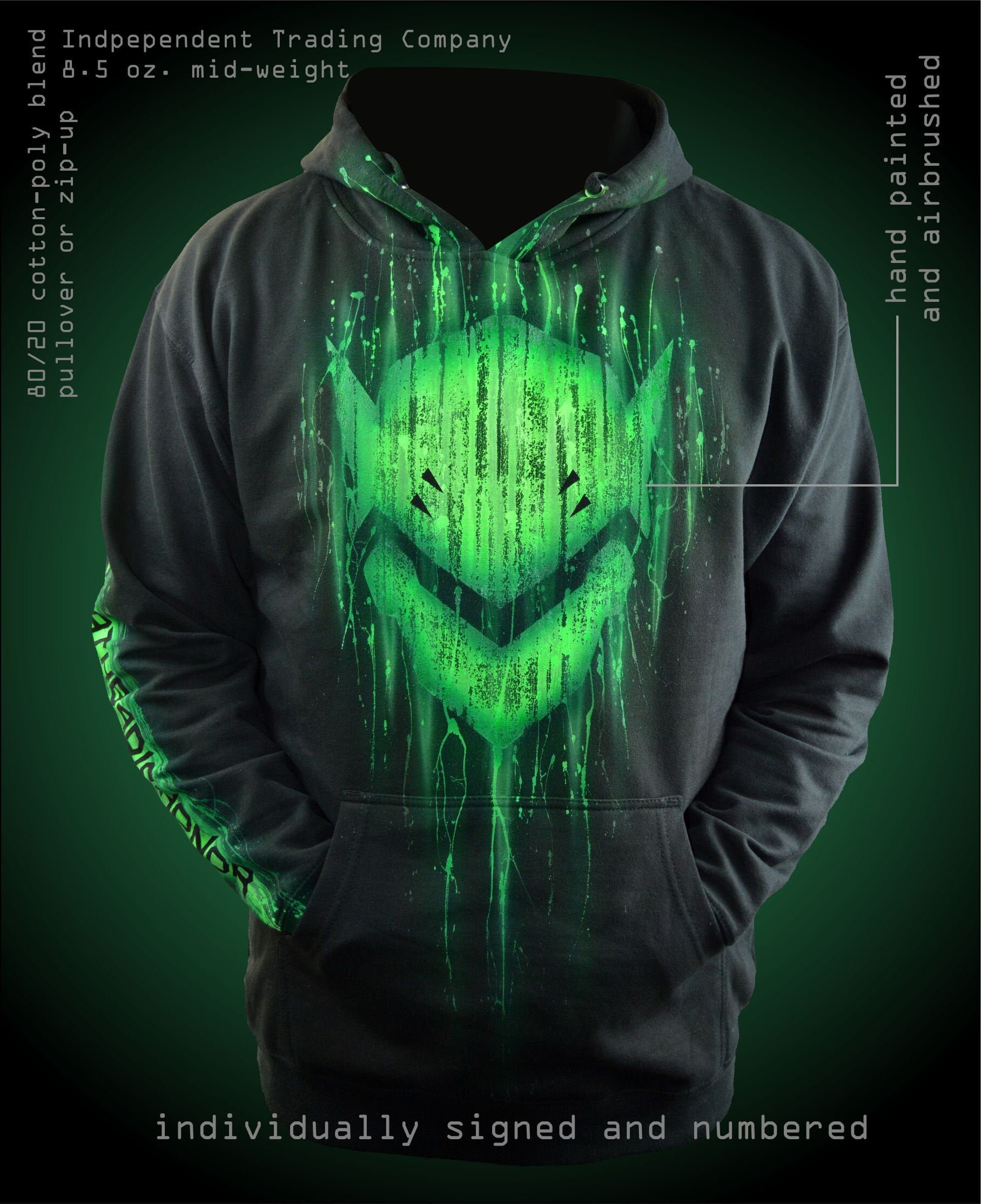 Custom Airbrushed Genji Hoodie Gamer 