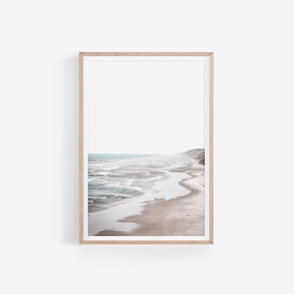 Coastal Print, Beach Wall Art, Ocean Print, Neutral Wall Decor, Waves Printable, Modern Minimalist Art, Boho Wall Decor, Instant Download