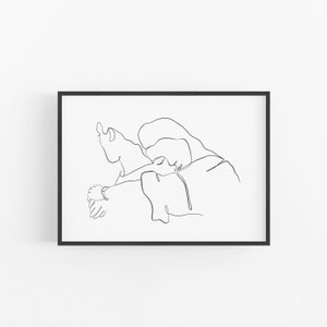 Couple Line Drawing Print One Line Art Minimalist Wall Art - Etsy