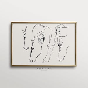 Vintage Horse Sketch Print: Minimalist Farmhouse Wall Art (Digital Download)