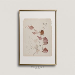 Vintage Botanical Watercolor Print: Antique Floral Art (Digital Download)