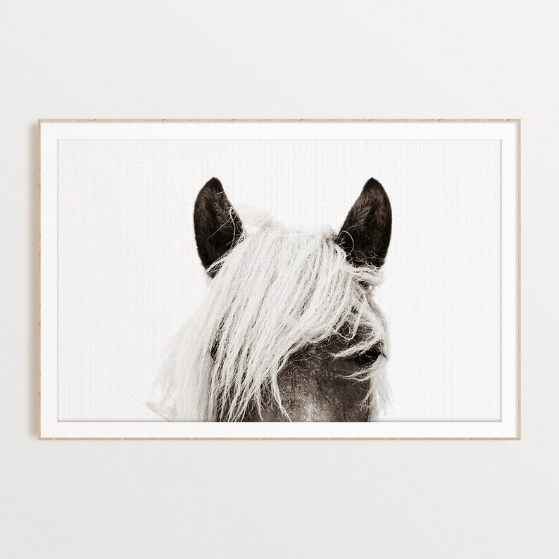 Black and White Horse Print PRINTABLE WALL ART Boho Wall Decor Etsy