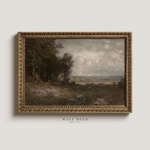 Vintage Herbst Landschaft Kunstdruck: Stimmungsvolle Bauernhaus Wand Dekoration (Digital Printable)
