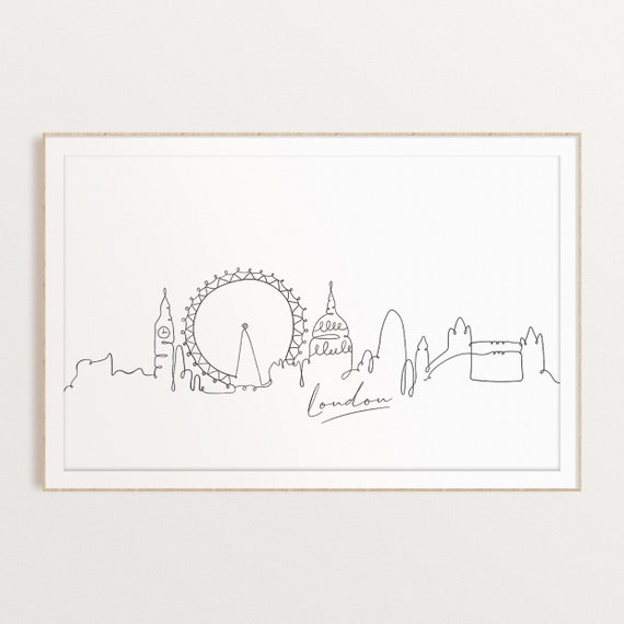 London Skyline Print One Line Drawing Art Digital Download Etsy London Skyline Print One Line Drawing Art Digital Download Etsy