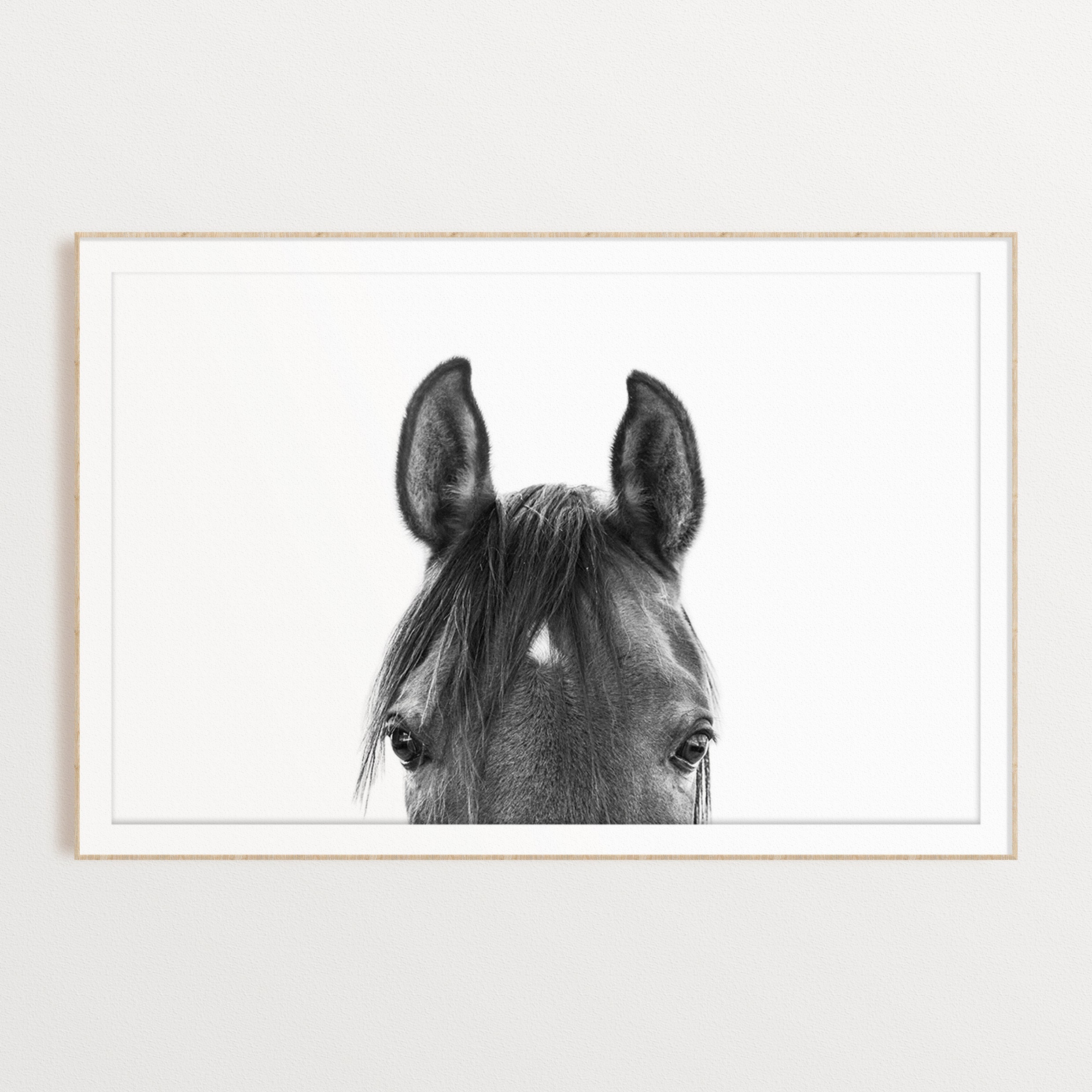 Black and White Poster Horse Portrait Print Horse Printable Art Horse Wall Art Digital Printable Farmhouse Wall Decor