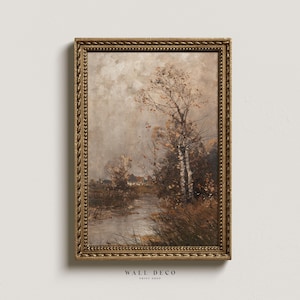 Abstrakte Herbst Landschaftsmalerei: Rustikale Kunst auf Leinwand ( digitaler Download )