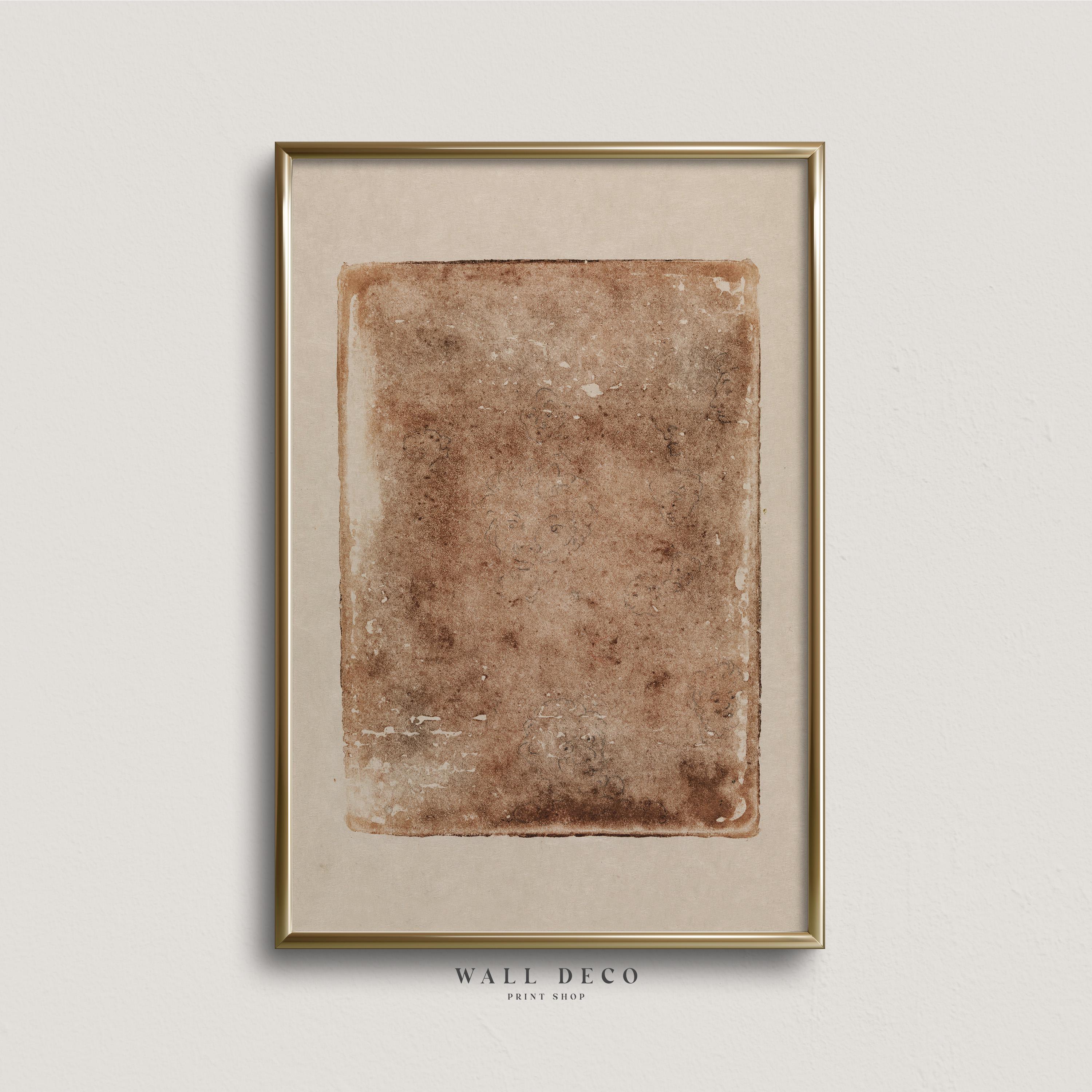 ヴィンテージ抽象水彩画：隠された顔のスケッチ（デジタルダウンロード