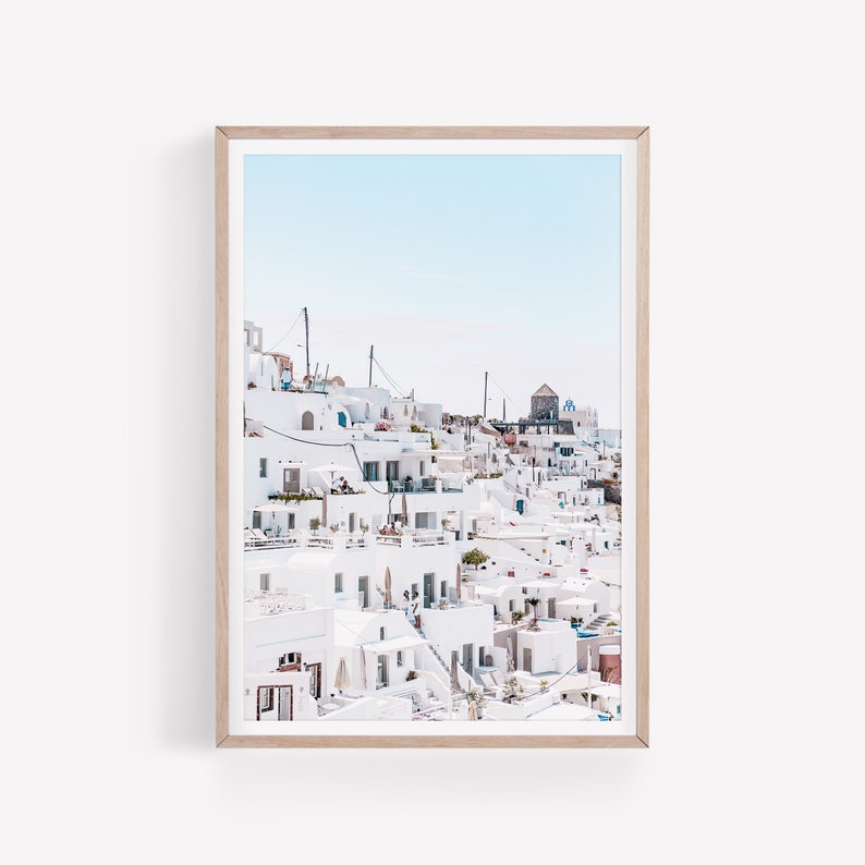 Santorini Island Print Greek Island Wall Art Architecture Etsy