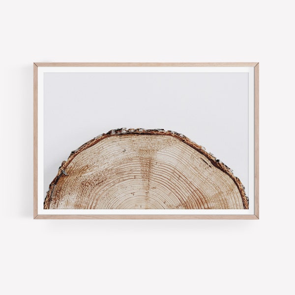 Tree Ring Horizontal Print PRINTABLE WALL ART Rustic Wall Decor Tree Print Printable Farmhouse Wall Art Minimalist Poster Digital Download